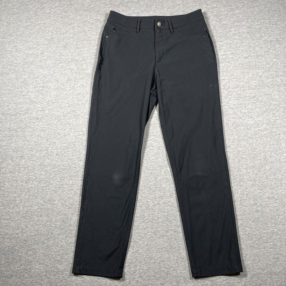 CRZ Yoga Pants Womens 27 Black Microfiber Straight Leg Pockets Zip Stretch